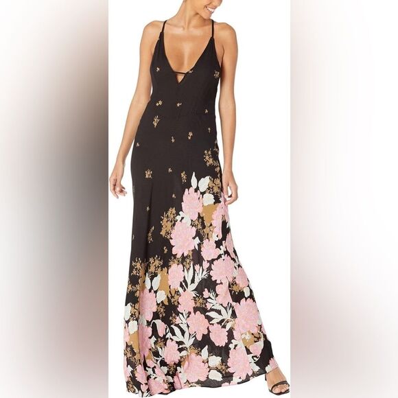 Free People Intimately Get To You Floral Lightweight Sleeveless Maxi Dress Sz S - Picture 2 of 12